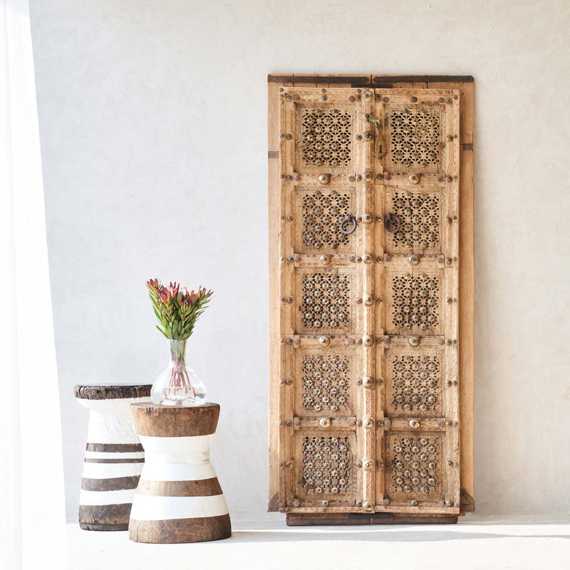 No. 5 | Vintage Teak Door with Brass Details