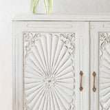 Vintage Small Cabinet with Carvings | Chalk