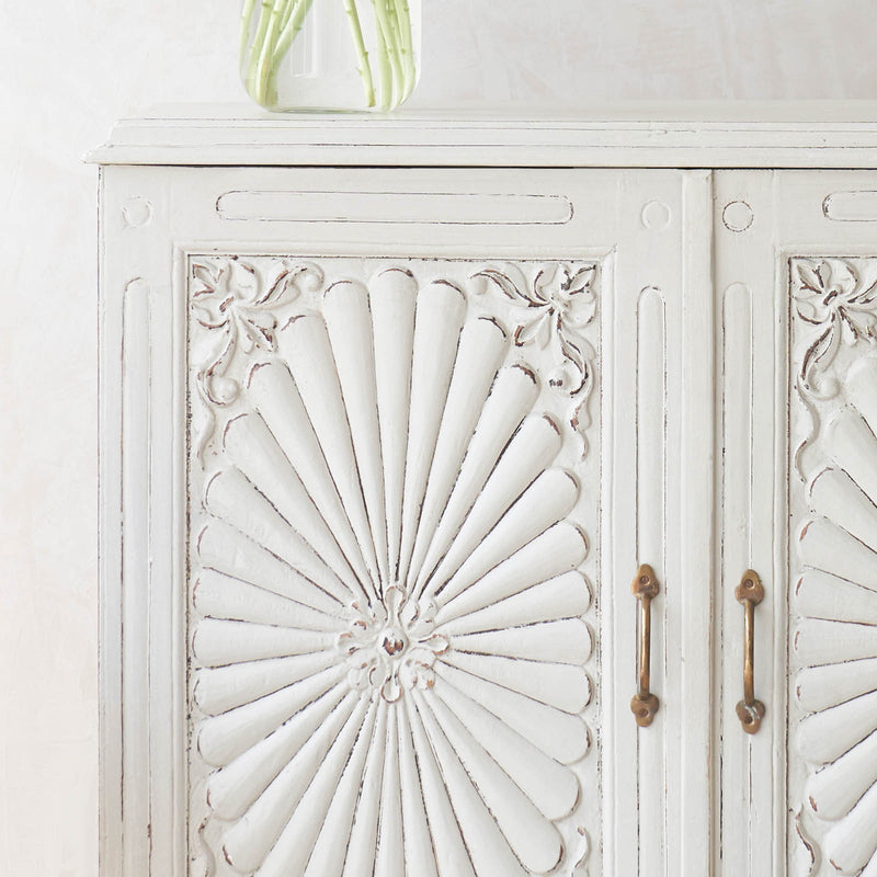 Vintage Small Cabinet with Carvings | Chalk
