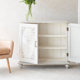 Vintage Small Cabinet with Carvings | Chalk