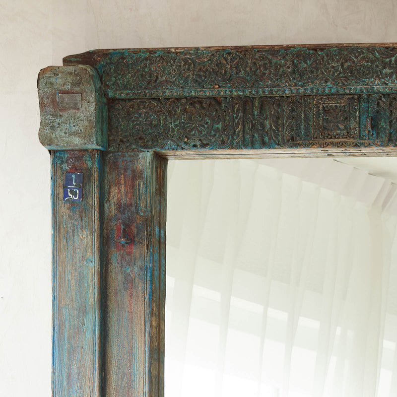 No. 2 | Original Carved Mirror - Blue