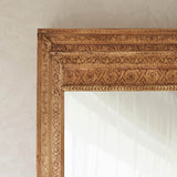 Vintage Teak Carved Mirror | Natural
