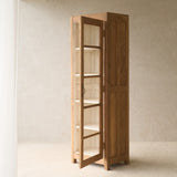 Vintage Tall Slim Cabinet | Natural