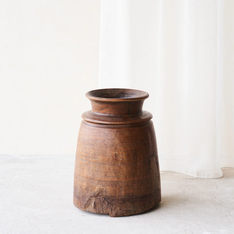 Vintage Wooden Pot - Large