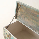Vintage Chest with Brass Motifs | Bluewash