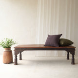 Vintage Teak Coffee Table handcrafted from reclaimed solid teak with authentic aged character, inspired by the traditional Indian Bajot table.