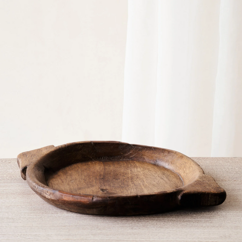 Vintage Wooden Parat Bowl - Dark