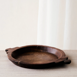 Vintage Wooden Parat Bowl - Round Handle