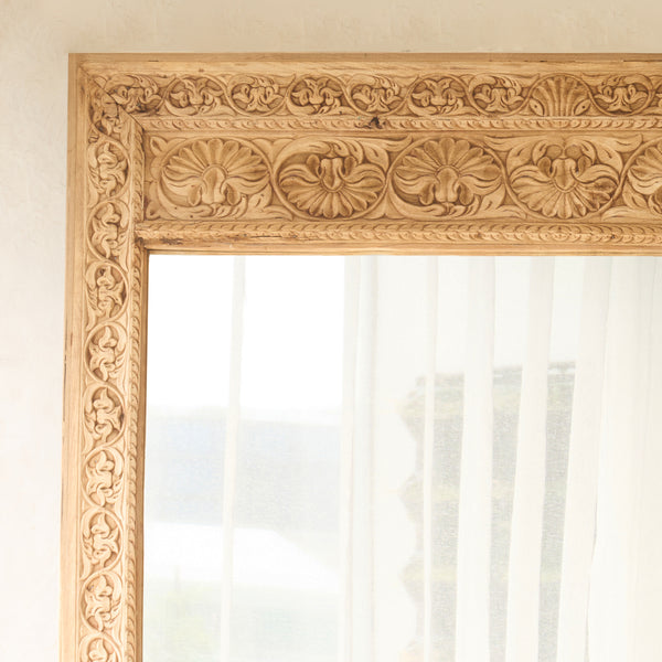 Vintage Teak Carved Mirror | Natural | No. 4
