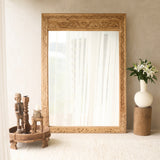 Vintage Teak Carved Mirror | Natural | No. 4