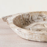 Vintage Wooden Carved Parat Bowl - Floral C