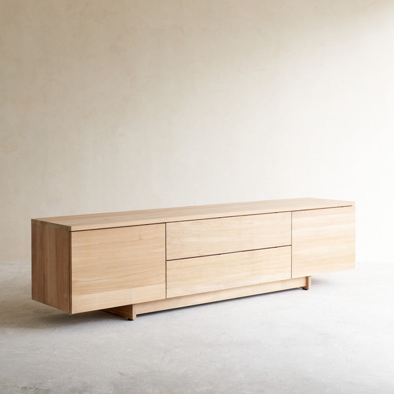 Kami Teak TV Console Natural in 220cm. Available only at Originals Furniture.