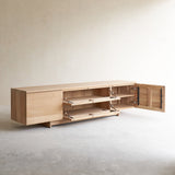 Kami Teak TV Console Natural in 220cm. Available only at Originals Furniture.