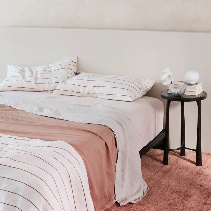 Linen Duvet Set | Cedar Stripe