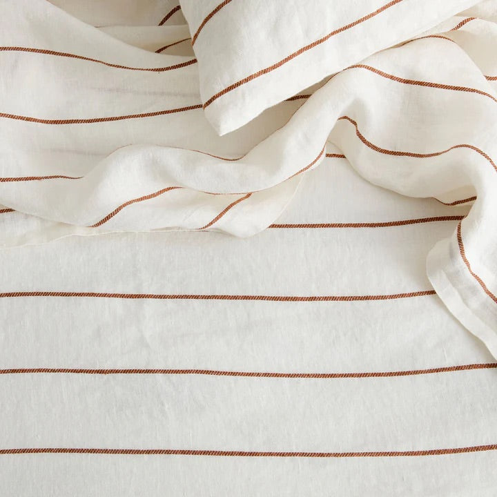 Linen Duvet Set | Cedar Stripe