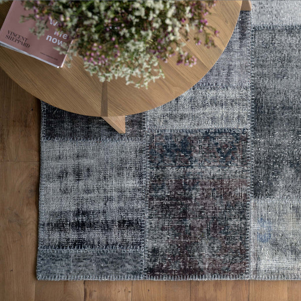 Patchwork Rug | Charcoal-Grey W303 x L200cm
