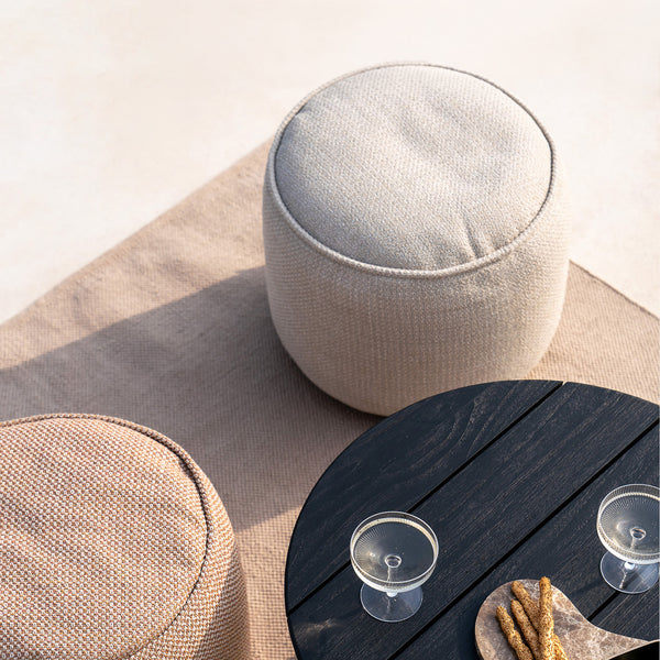 Donut Outdoor Pouf | Natural Check (50cm)
