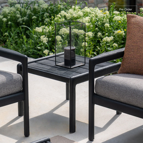 Jack Outdoor Side Table | Teak - Black (54cm)