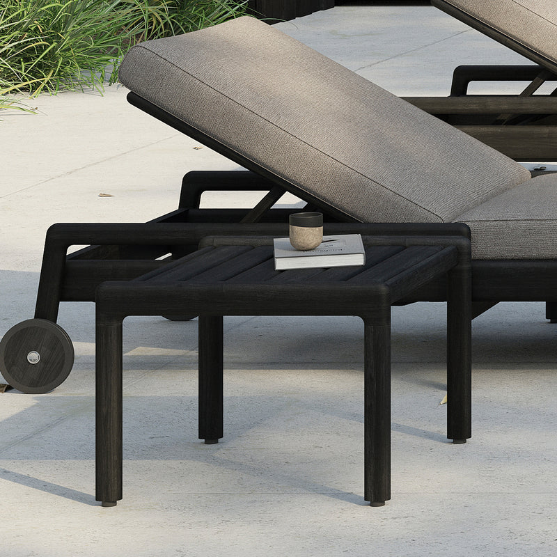 Jack Outdoor Side Table | Teak - Black (54cm)