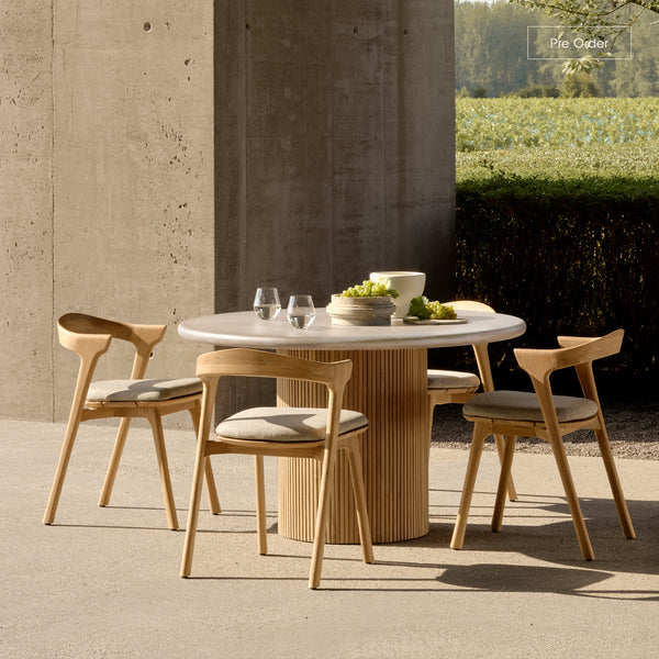 Roller Max Outdoor Dining Table | Concrete & Teak