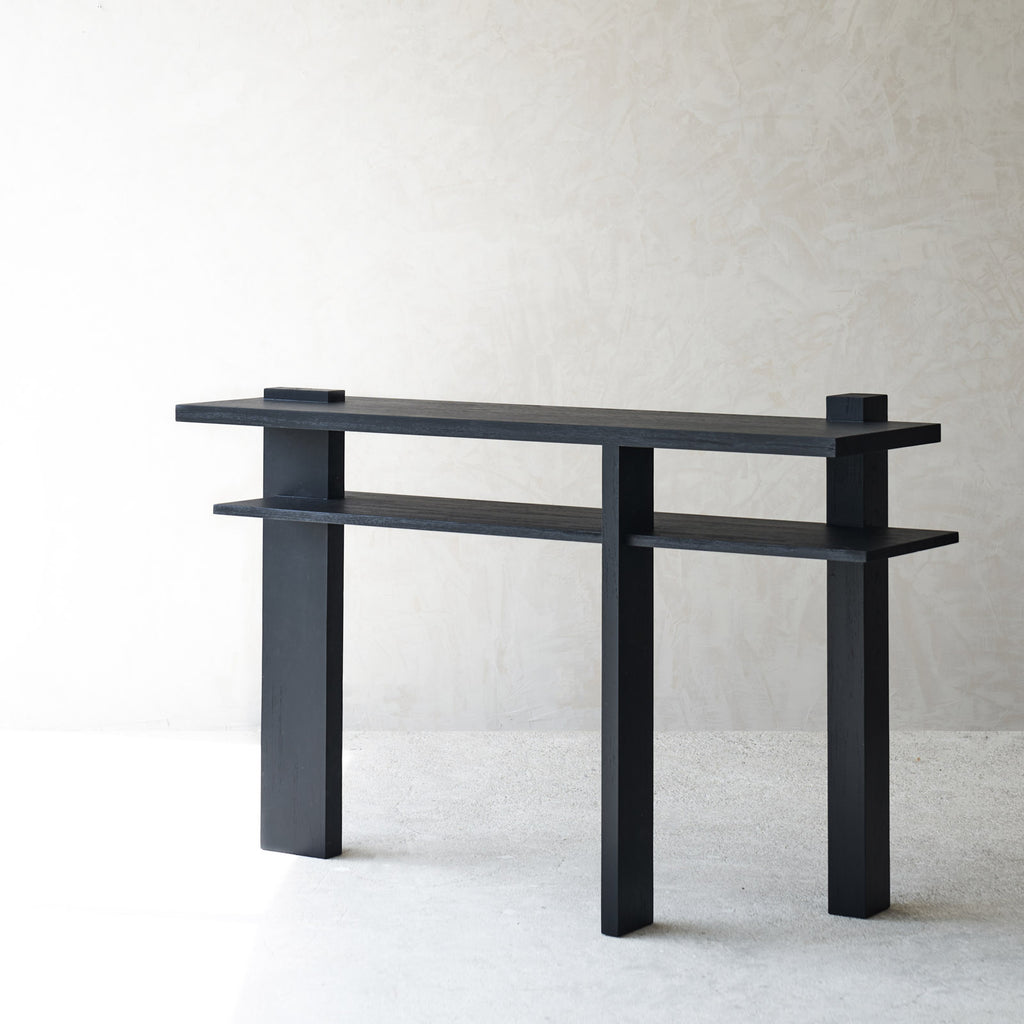 Abstract Console | Teak - Black (133cm)