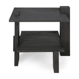 Abstract Side Table | Teak - Black (56cm)