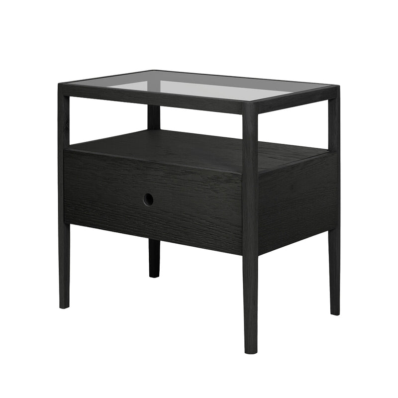 Spindle Bedside Table | Oak Black