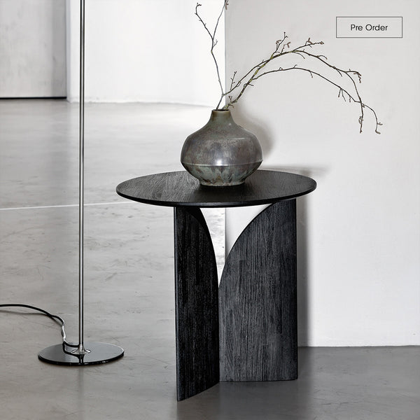 Fin Side Table | Black Teak (50cm)