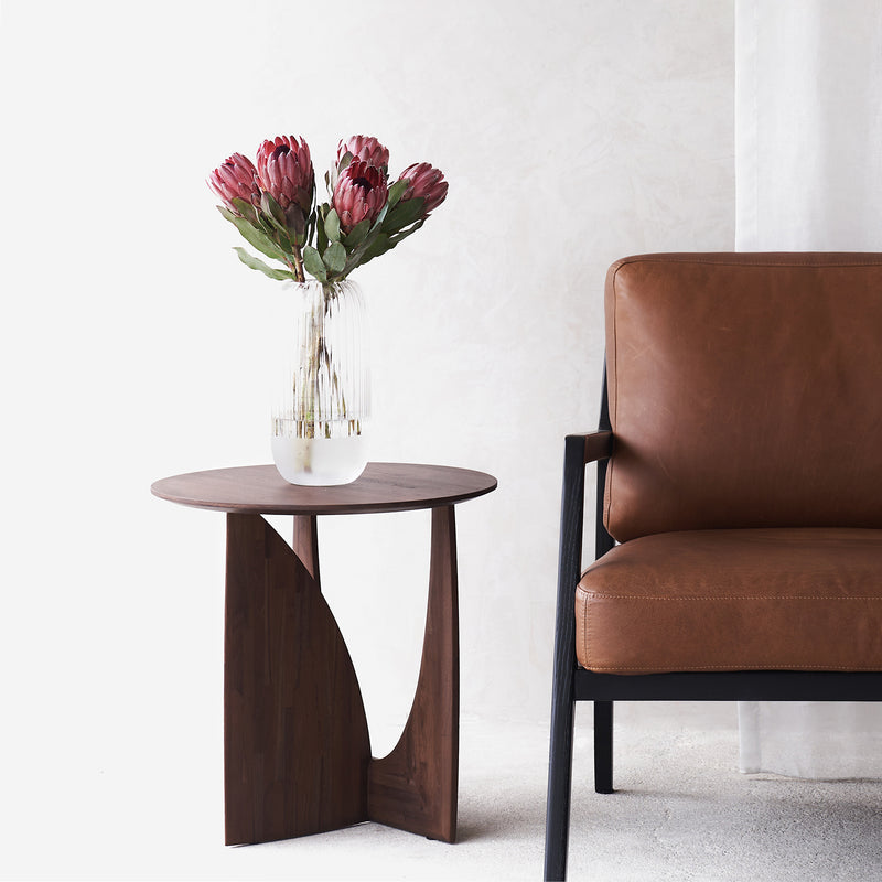 Ethnicraft Geometric Side Table Teak Brown from Originals Furniture Singapore