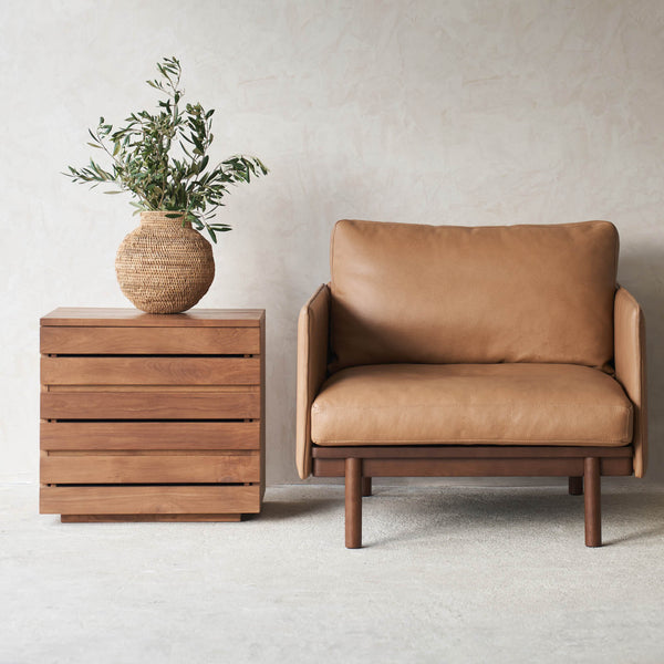 Pensive Armchair | Oak - Bespoke Leather