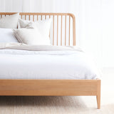 Spindle oak bed frame - Originals Furniture Singapore