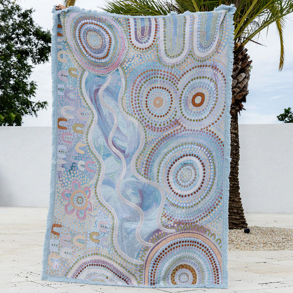 Cotton Throw | Blue Ocean (220cm)