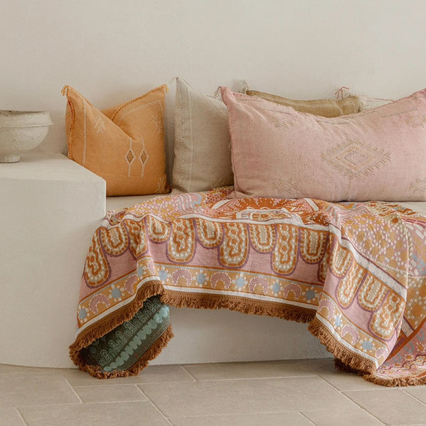 Cotton Throw | Pink Alkira (220cm)