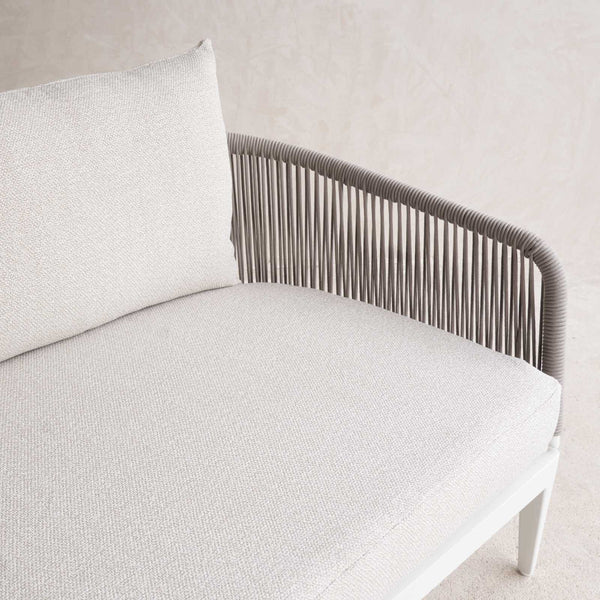 Hamilton Outdoor Sofa | 2 Seater White Frame - Taupe (174cm)