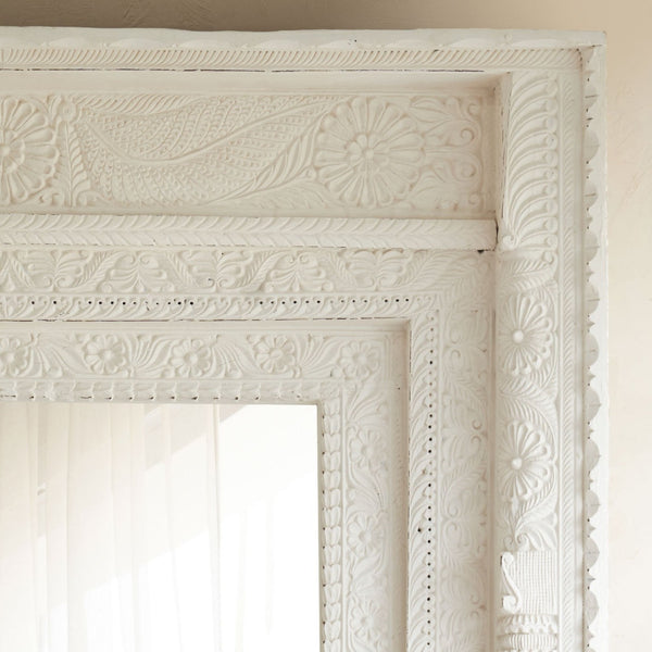No. 5 | Vintage Carved Mirror - White