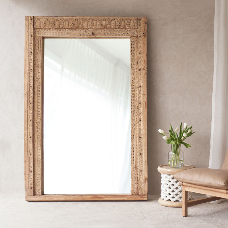 Vintage Carved Mirror | Natural