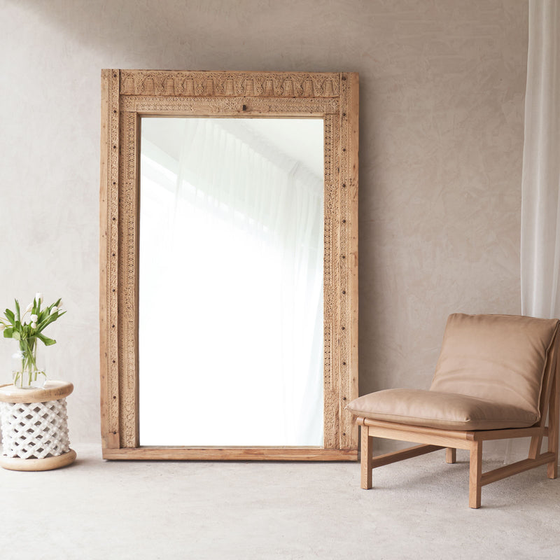 Vintage Carved Mirror | Natural