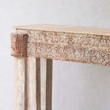 Vintage Teak Console with Carvings