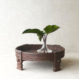 Teak Carved Corn Grinder Low Coffee Table