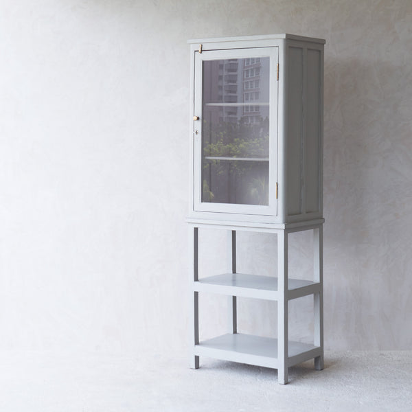 Vintage Large Cabinet with Shelves | Pewter