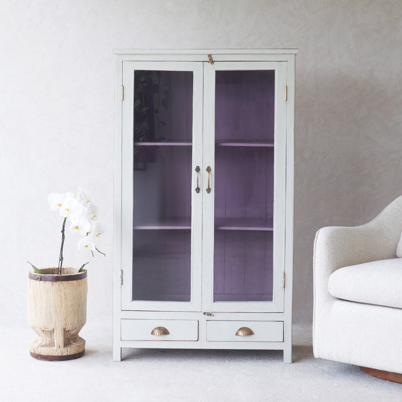 Vintage Large Cabinet with Drawers | Limestone