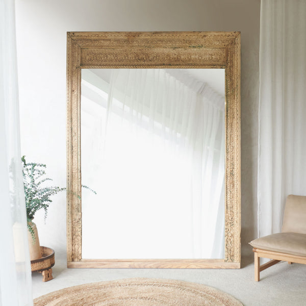 Vintage Carved Mirror | Natural