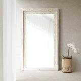 Vintage Carved Mirror | White