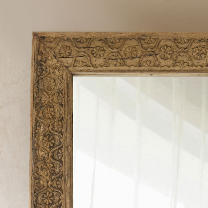 Vintage Carved Teak Mirror
