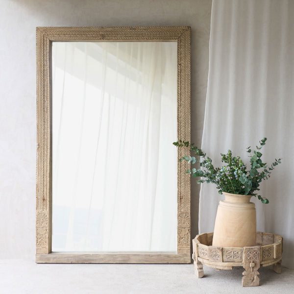 Vintage Carved Teak Mirror