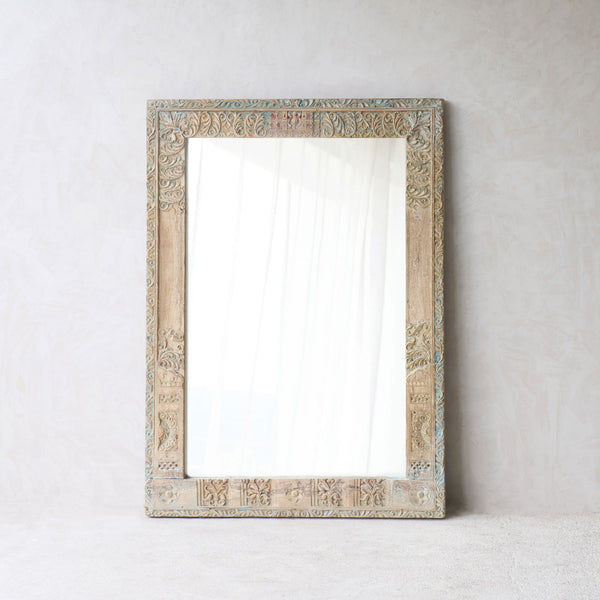 Vintage Carved Teak Mirror