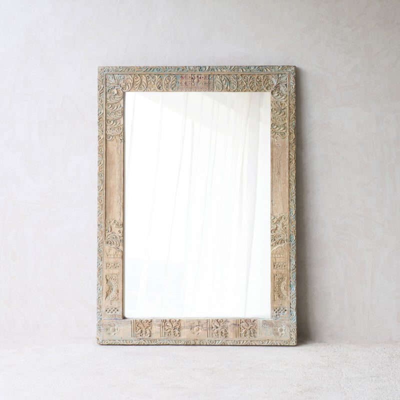 Vintage Carved Teak Mirror