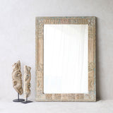 Vintage Carved Teak Mirror