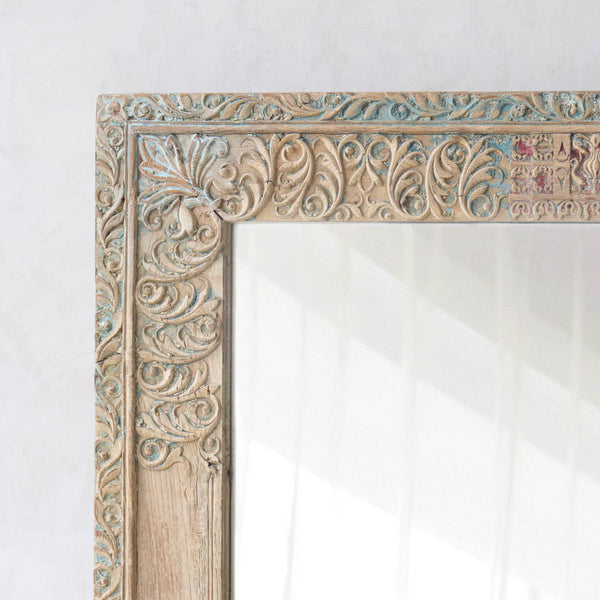 Vintage Carved Teak Mirror