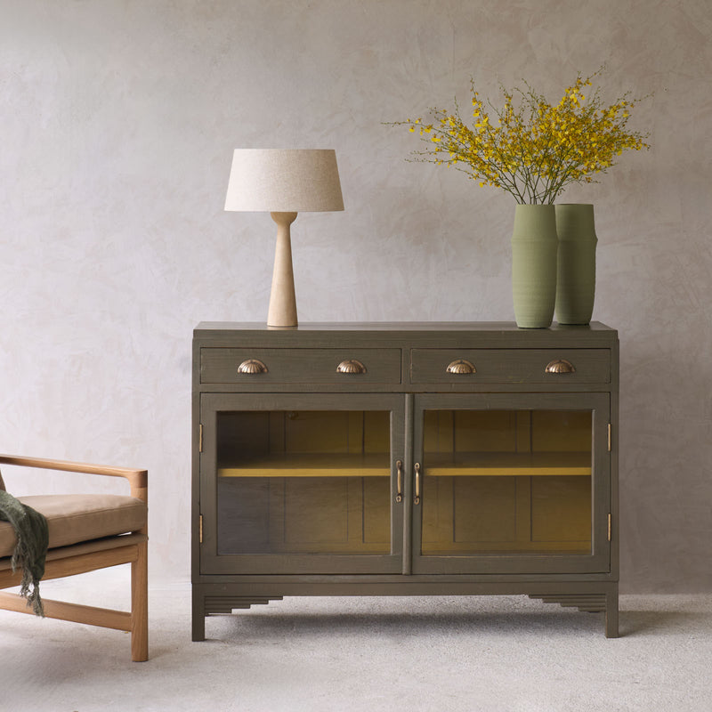Vintage Teak Sideboard with 2 Drawers | Eucalyptus